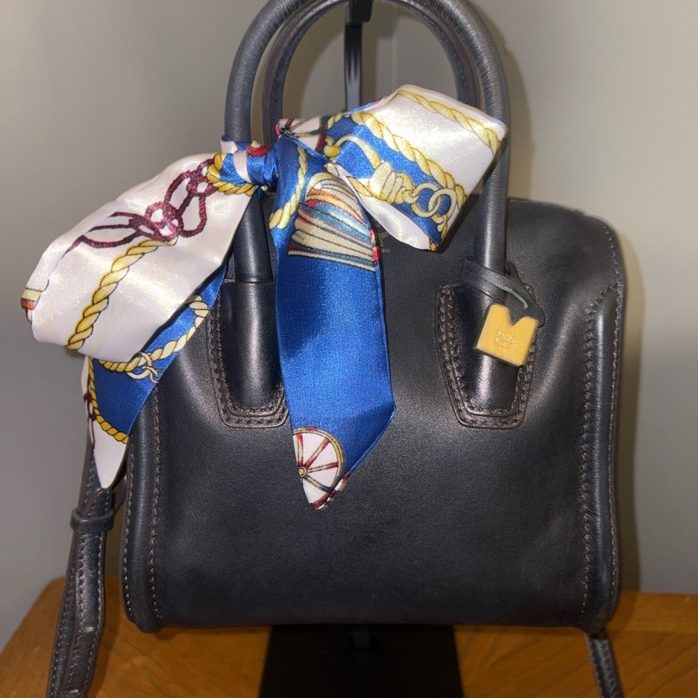 MCM Milano Mini Boston Bag - Black Leather with Gold accents - Picture 3 of 9